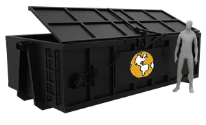 12 Yard Lidded Bin - Calgary waste bin measurements